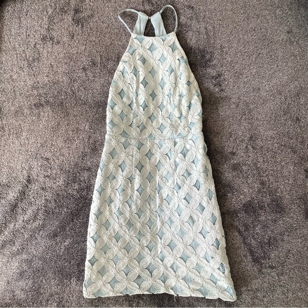 Charlotte Russe Floral Lace Dress in Light Blue